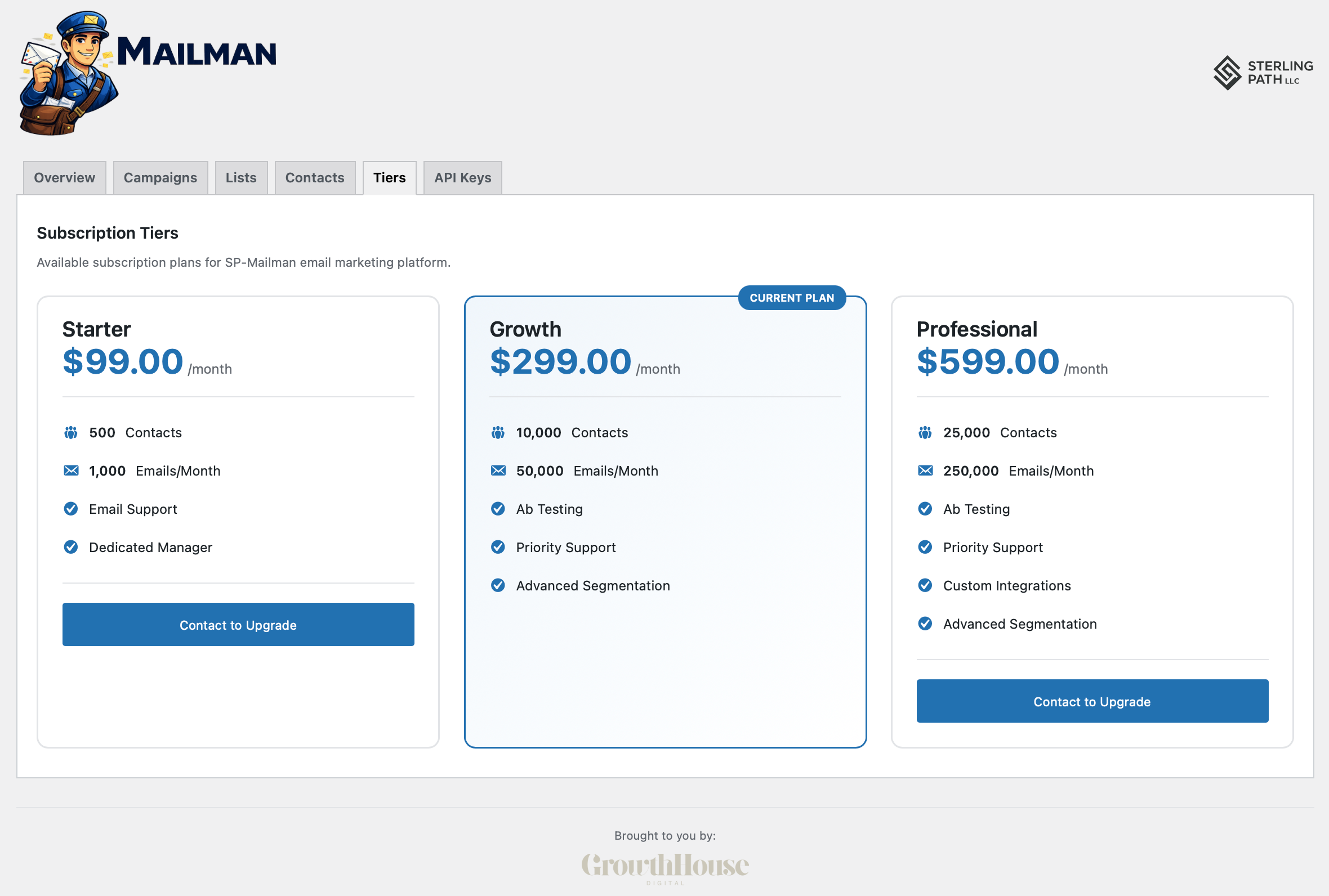 SP-Mailman Starter Plan